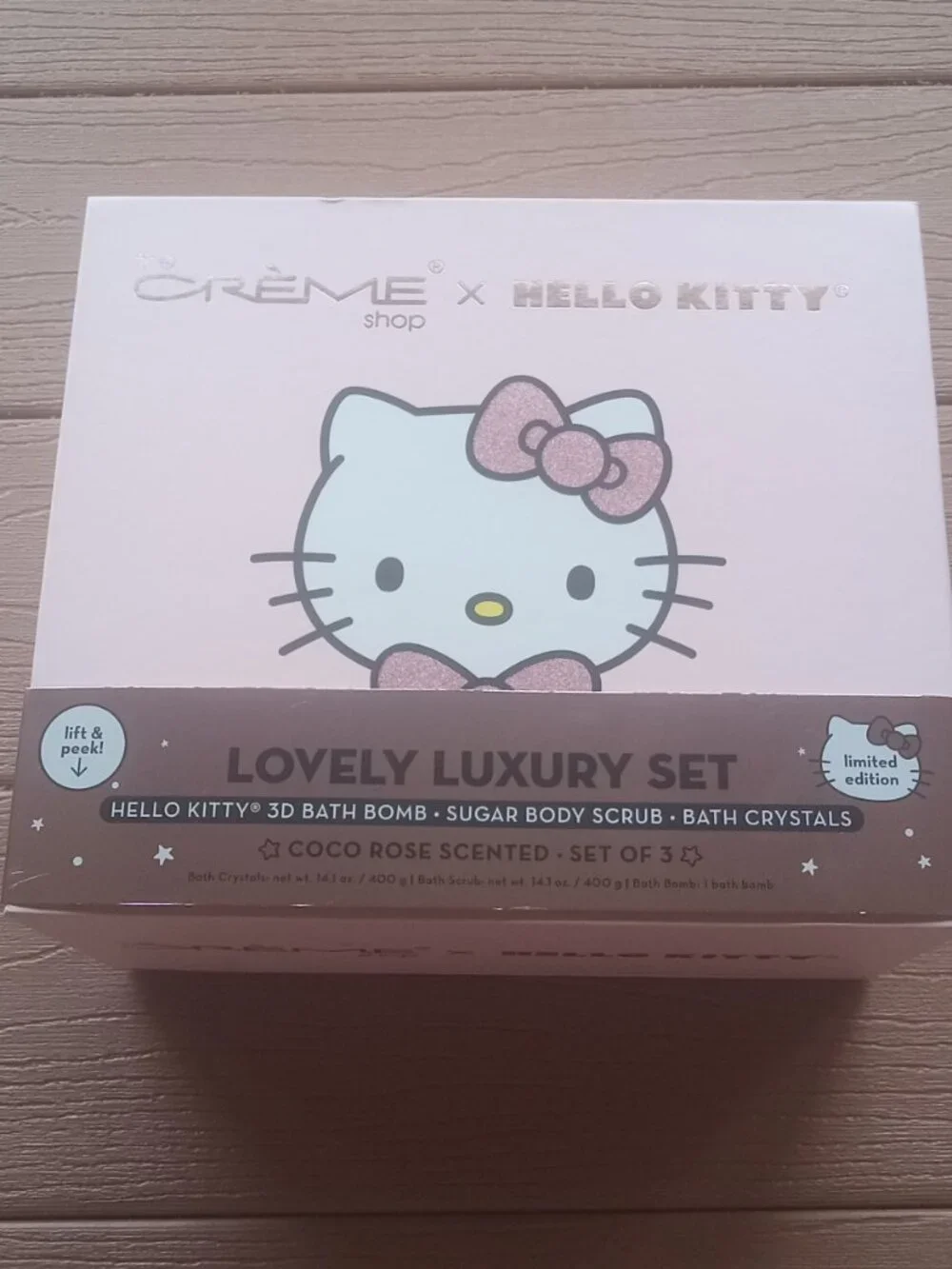 The Creme shop.   Hello Kitty.  Lovely Luxury Set.  Coco Rose scented.  New